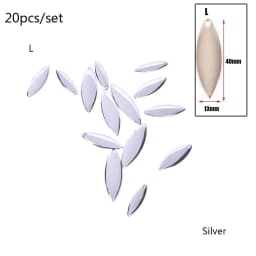 20pcs Bass Sequin Smooth Nickel Metal WillowMetal VIB Lure Blades Fishing Attractor Spinner