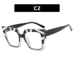 Color Matching Large Frame Cat's Eye Anti-Blue Light Myopia Glasses Frame Fashion Cool Plain Glasses -25~-600