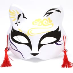 Fox Mask Japanese Cosplay Half Face Mask Kabuki Kitsune Masquerade Anime Cosplay Cat Mask Rave Adult Children Funny Party Props
