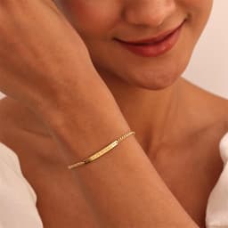Custom Name Bar Bracelet Personalized Engraved Jewelry Gift Stainless Steel Curb Chain Bracelets for Women Men Party Gift