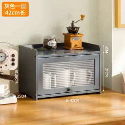 Natural Bamboo Storage Cabinets Dustproof Acrylic Doors Cup Holder Tea Set Display Kitchen Organizer Dining Room