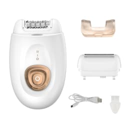 Rechargeable 2 in 1 Epilator & Electric Shaver for Facial Whole Body Hair Removal 32 Tweezers Smooth Skin 2 Speeds Hair Removal