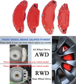 Fit for Tesla Model Y Juniper 2025 2026 Accessories RWD AWD Brake Caliper Covers 4pcs/set Rear All Wheel Drive 18 19 20in Wheels