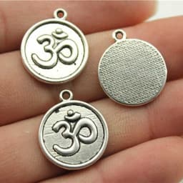 10pcs Charms Yoga Om Pendants Making DIY Handmade Tibetan Silver Color Vintage Antique Bronze Color Jewelry Making Finding