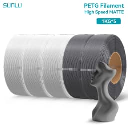 SUNLU 5KG PLA/PETG/ High Speed Matte PETG Filament 1.75mm 1KG Without Tray 3D Printer Filament for 3D Printer,Refll Filament