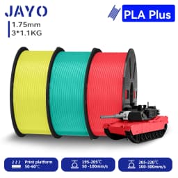 JAYO 3*1.1KG PLA + Filament 1.75MM PLA Plus 3D Printer Filament 1.1KG/roll For FDM Neatly Wound Coloful 3D Printing Material for 3D Printer & Pen