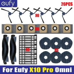 For Eufy X10 Pro Omni Replacement Parts Accessories Roller Side Brush Filter Mop Cloth Rags Pads Dust Bag Vacuum Cleaner Part