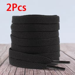2Pcs/6Pcs/10Pcs 8mm Wide Flat Shoelaces for Sneakers - Quality Solid Color Shoe Laces - Classic White & Black