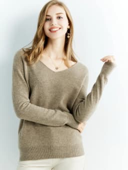 Cashmere Sweater Women's Knitted Sweaters 100% Merino Wool V-Neck Long-Sleeve Pullovers Winter Autumn Jumper Clothing Top Female