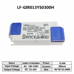 LiFud LED Driver 8W-60W High PF Transformer LF-GIRxxxYM YS Series 350mA 800mA 900mA 1000mA 1300mA 1400mA 1500mA