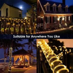 Solar Rope Lights Solar LED Light Path Deck Outdoor Garden Solar String Lights Waterproof Outdoor Lighting Strips 8 Light Modes
