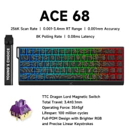 MCHOSE ACE 68 Magnetic Switch Gaming Keyboard Hall Effect Rapid Trigger Programmable RGB 8K Hz DKS/MT/TGL/RS/SOCD Keyboard 