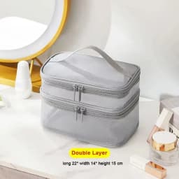Women's Transparent Mesh Ideal for Cosmetics Makeup and Toiletries Kit for Travel Sales Success Make Up Organizer Bag