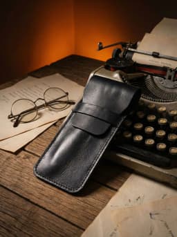 Cowhide Pen Case Holder Handmade Fountain Multi Pens Pouch Vegetable tanned leather Simple Pen Protective Sleeve Cover