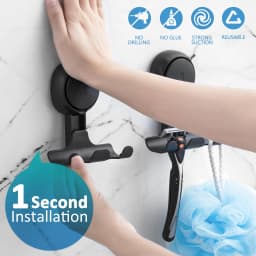 TAILI Shower Razor Hooks for Bathroom Kitchen Shower Hooks Suction Cup Hook Powerful Vacuum Suction Hooks Removable and Reusable