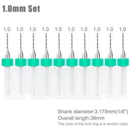 XCAN 10pcs 0.1-3.175mm PCB Drill Bit 3.175 Shank Micro Carbide Drill Bit Set For Printed Circuit Board Wood Modeling