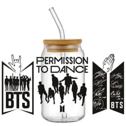 Korean Popular Music Group UV DTF Bottle Stickers Glasses Cup Transfer Stickers DIY Stationery Computer Waterproof Sticker