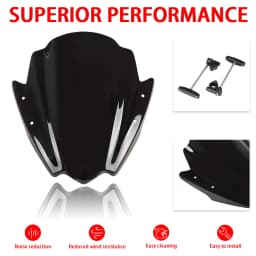 Universal Motorcycle Windshield Fit For 22 - 25mm Handlebar Street Bikes Bracket Heightened Modified Thickened Front WindScreen