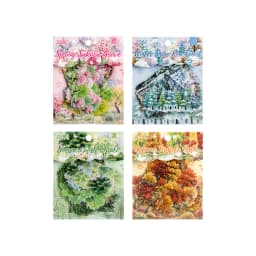 JIANWU Vintage Seasons Forest Tree Landscape Material Collage Scrapbooking PET Sticker Creative DIY Journal Stationery