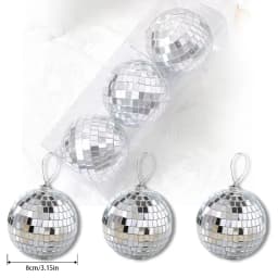 20PCS 4D Silver Ball Party Mirror Ball Cool Reflective Christmas Tree Decoration Suitable for Wedding Parties Dance Music