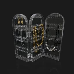 60 to 360 holes Plastic Earrings Studs Display Rack Folding Screen Earring Jewelry Display Stand Holder Storage For Stud