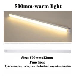PIR Motion Sensor LED Cabinet Light 10CM/20CM/30CM/50CM USB Rechargeable 3000K/6000K LED Under Magnetic Night Led Night Sensor