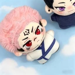 10cm Printed Anime Character Plush Doll, Fan Made Cartoon Figure Pendant, Cute Stuffed Keychain Ornament