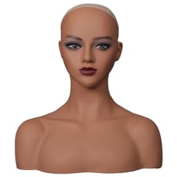 Female Wig Head Mannequin Light Brown Skin Realistic Make Up Mannequin Head Wig Stand 1.8Kg/Pcs Foam Fill Dummy Head For Wigs