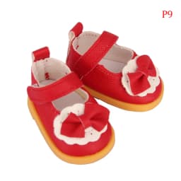 14inch PU Leather Bow Doil Doll Mini Shoes 5cm Sequin Wear For 20cm Toys American Dolls Girl's Gift