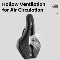 WEST BIKING Bicycle Saddle Hollow Breathable Comfortable Cycling Seat Shock Absorption Non-slip PU Leather for MTB Road Bike