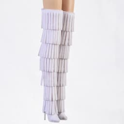 1/6 Doll Toy Solid Color Tassel Long Tube Boots Hollow Velvet Shoes Action Figures Accessories For FR2 12 Inch Female Model Body