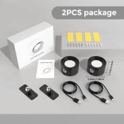 2PCS Magnetic Wall Lamp, LED Wall Sconce, Wall Mounted Lamp, With Rechargeable Battery Operated, USB Port, Cordless Wall Light