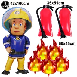 Jumbo Fireman Sam Balloons Fire Truck Foil Ballons Firefighter Themed Birthday Party Decortions Baby Shower Fire Engine Ballons