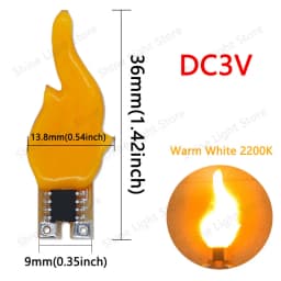 10/30/50/100pcs LED Flash Candle Flame DC3V 20mA Retro Edison LED Filament WarmWhite Diode LED Bead Accessories Light DIY