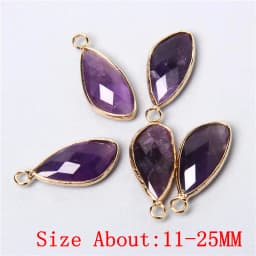 2pcs Natural Rose Clear Pink Quartz Labradorite Amethysts Stone Charm Pendant for Necklaces Earrings Jewelry Making Accessories