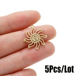 Sun Moon And Star Charm Bracelet Kit Making Supplies Diy Stainless Steel Necklace Pendant Jewelry Creation Trinket Decoration