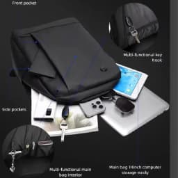 Business Water-Resistant Backpack for Men 14inch Laptop Bag Large Capacity Multi-Compartment Breathable Backpack Student Commuting Travel Bag in Black, Gray, and Blue