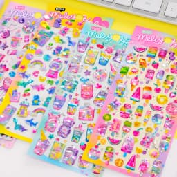 3 pcs/6 pcs Dessert Candy Sweet Animals 3D Crystal Decor Stickers Scrapbooking Diy Journaling Diary Stationery Sticker School