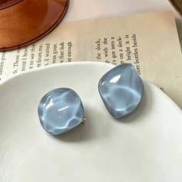 Retro Irregular Diamond Crystal Clip on Earrings 2021 New Personality Simple Candy Color Ripple Ear Clips for Non Pierced Women