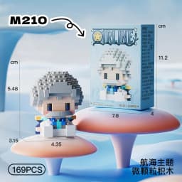 ONE PIECE Sun God Nika Luffy Micro Building Block Chopper Ace Buggy 3D Anime Model Assembly Mini Bricks Figure Toys For Gift