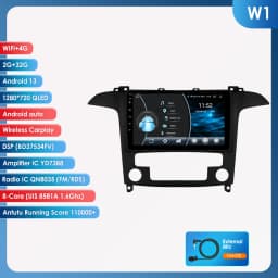 Hizpo 9" 2 Din Android Auto Radio for Ford S-Max S Max 2007 - 2015 Auto AC CarPlay 4G Car Multimedia GPS 2 Din Autoradio 6115 RDS