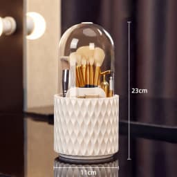 360° Rotating Makeup Brush Holder With Lid Luxury Cosmetic Organizer Lipstick Eyebrow Pencil Holder Eye Shadow Storage Box