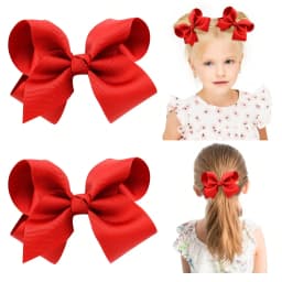 2PCS/Lot 4Inches Solid Colors Hair Bows With Clips For Girls Gift Boutique Ribbon Bows DIY Hair Decor Kids Hair Accessories
