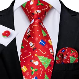 Blue Green Christmas Men tie Set with Handkerchief Cufflinks Wedding Prom Groom Accessories Perfect Gift for Men
