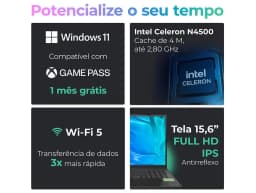 Notebook Positivo Vision C15M Intel Celeron N4500 4Gb Ram 128Gb Emmc 15" Full Hd Windows 11 Intel Graphics 3002996