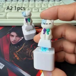 1Pcs Kitten Sheep Keycap Keychain Luminous Sounding Stress Relief Creative Fidget Toy Portable Electronic Pendant For Adult