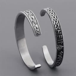 Punk Vikings Thor's Hammer Cuff Bangle Men Stainless Steel Norse Runes Celtic Knot Valknut Amulet Bracelet Scandinavian Jewelry