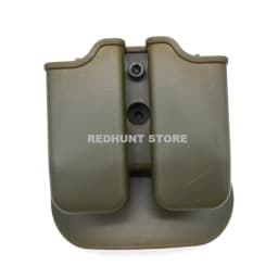 Tactical Double Magazine Holster Universal 9mm .40 Caliber Stack Mag Holder with 1.5-2 Inches Belt Clip and Paddle for Hunting