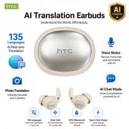 HTC NE76 Wireless Bluetooth Earphones TWS In-Ear Earbuds Bluetooth 5.4 Mic IPX5 Waterproof Sports Ear Buds with iOS Android