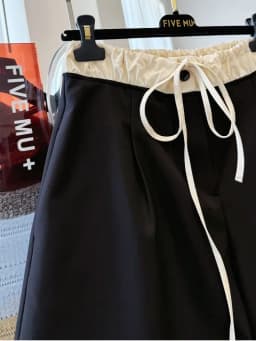 Elastic Waist Drawstring Casual Suit Pants for Women Spring New Wide Leg Trousers